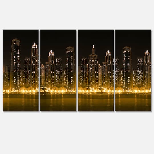 Designart - Modern City with Illuminated Skyscrapers